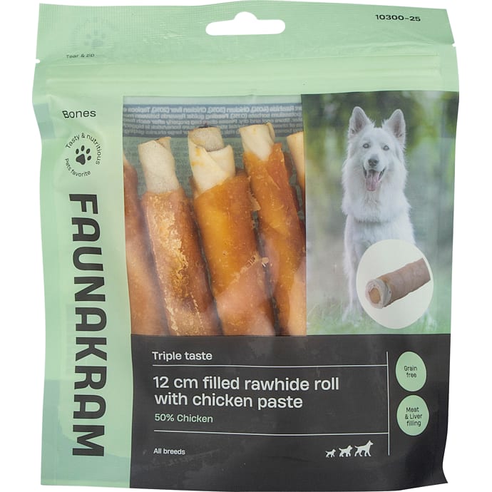 Faunakram Rawhide Roll Chicken Paste 12 cm