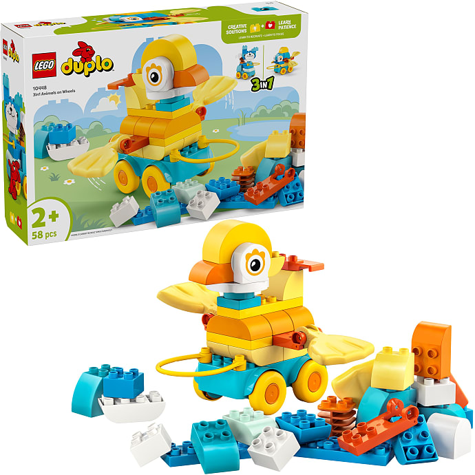 LEGO DUPLO By 3-i-1-dyr på hjul 10448