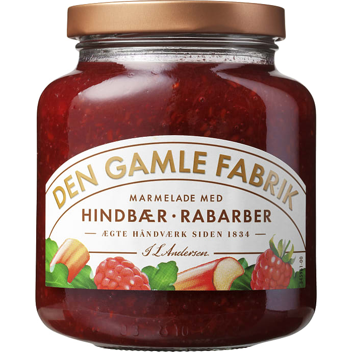Den Gamle Fabrik Hindbær- og rabarbermarmelade 380 g