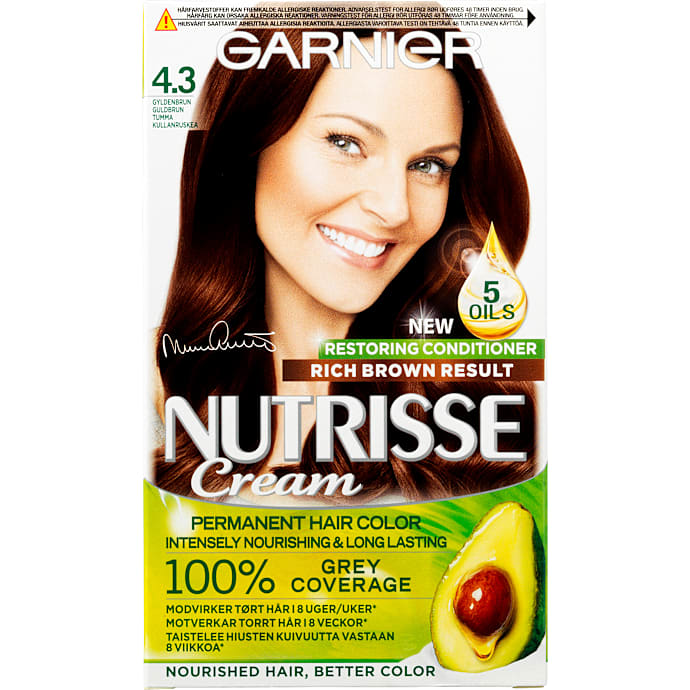 Intensely Nourishing permanent hårfarve 4.3 Golden Brown m. olier
