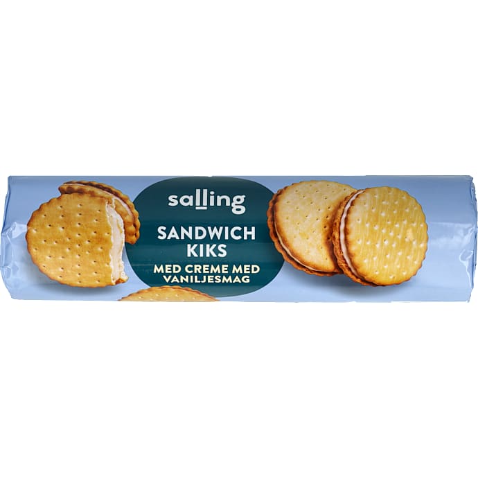 Sandwichkiks m. creme med vaniljesmag