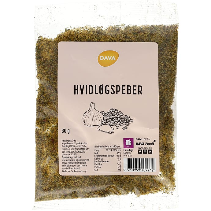 Dava Hvidløgspeber 30 g