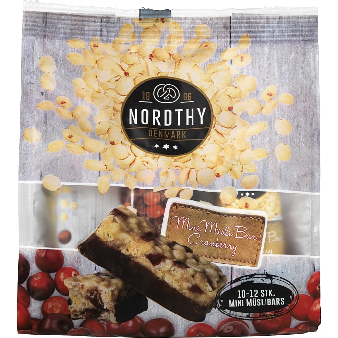 Nordthy Müslibarer mini med tranebær 175 g