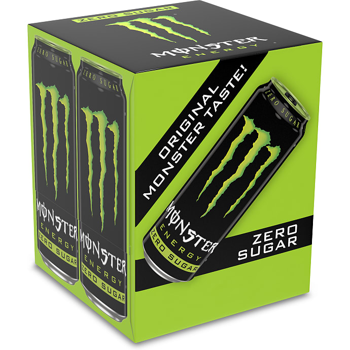 Energidrik 4-pak Energy Zero Sugar, Monster 2000 ml