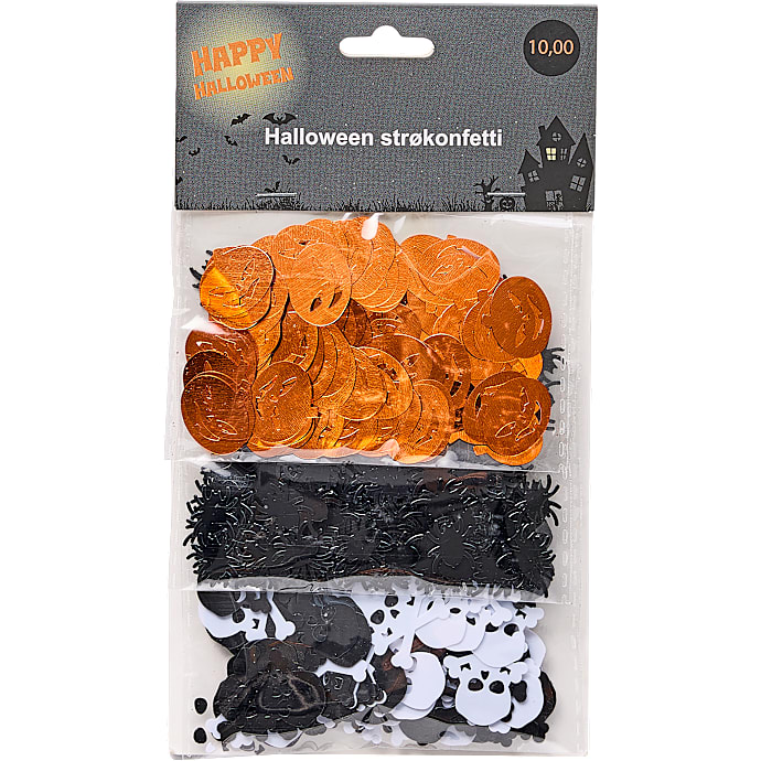 Halloween bordkonfetti 3-pak - multifarvet