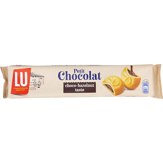 Kiks med chokolade- og hasselnøddefyld