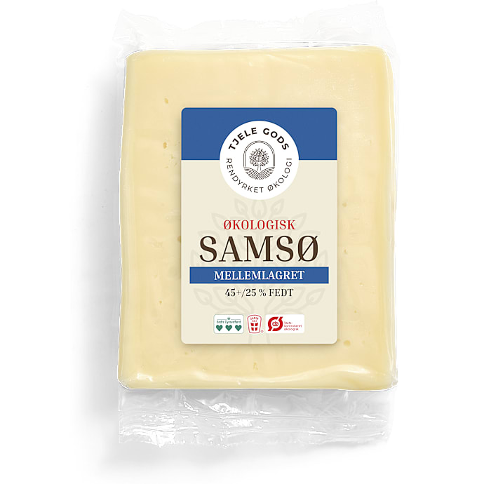 Tjele Gods Samsø skæreost mellemlagret 45+ øko 450 g