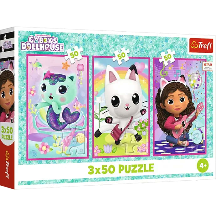 Gabby's Dollhouse puslespil 3i1 - 3x50 brikker