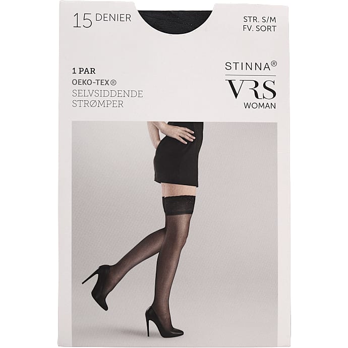 VRS selvsiddende strømper str. L/XL - sort
