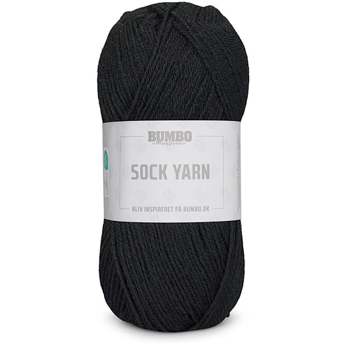 BUMBO Uldblanding Strømpegarn - Sort 104