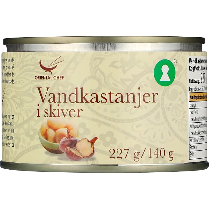 Vandkastanjer i skiver