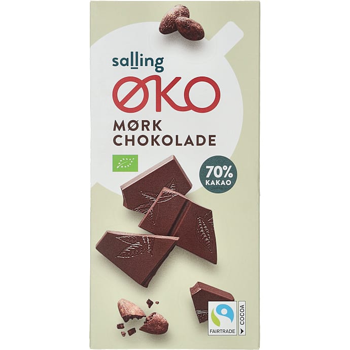 Mørk chokoladeplade 70% kakao øko
