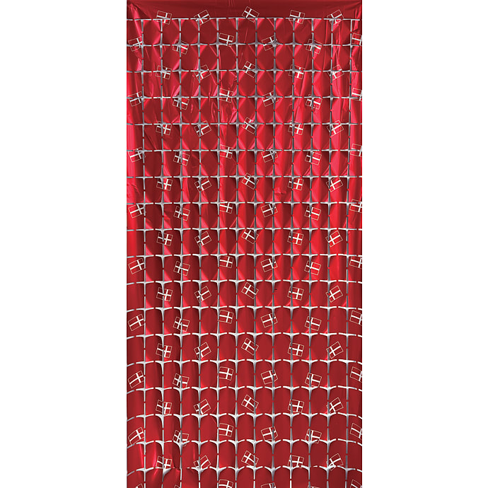 Salling Lametta gardin firkantet flagprint rød