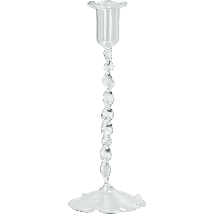 Lysestage twisted 8,5x22 cm - klar