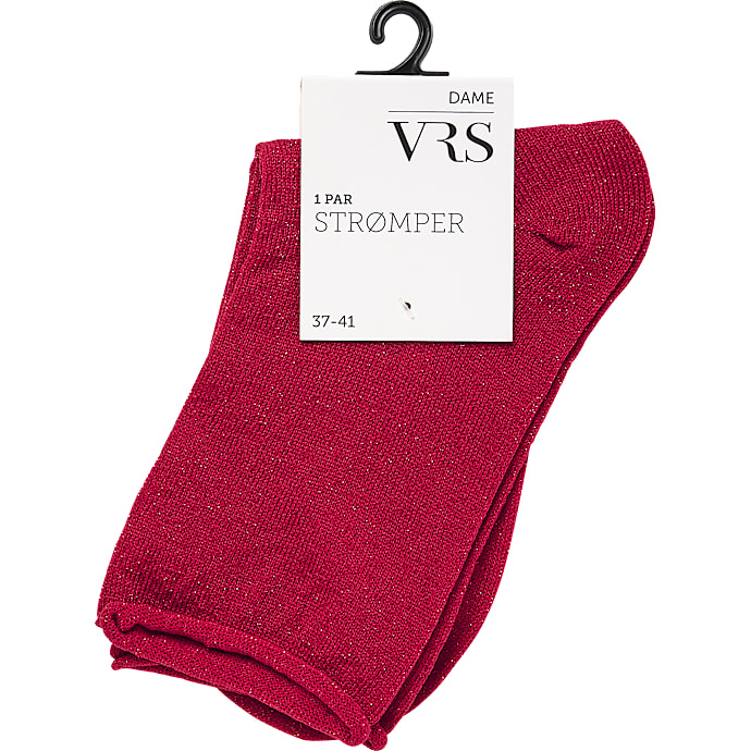 VRS dame glimmerstrømper str. onesize - rød