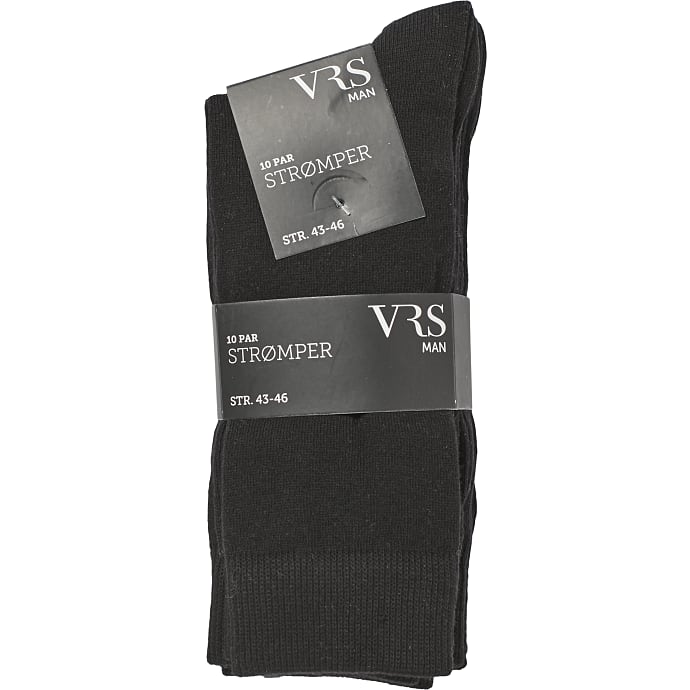 VRS herre 10-pak strømper str. 39/42 - sort