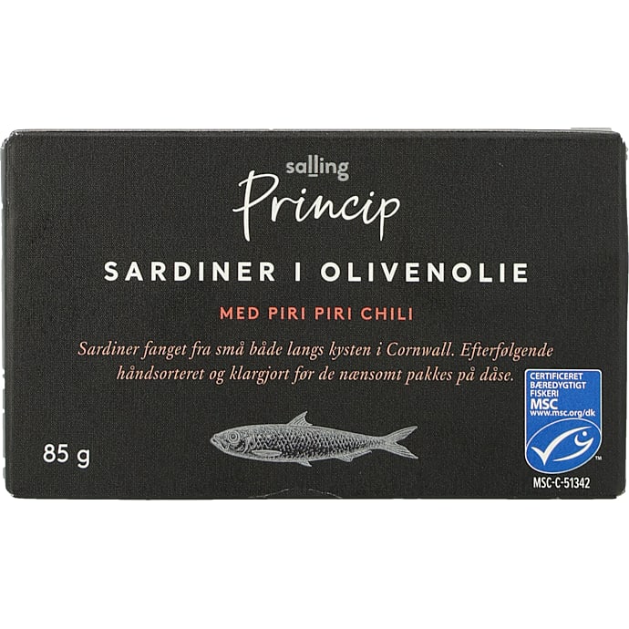 Salling Princip Sardiner i olivenolie med piri piri chili