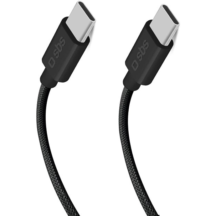 SBS HS kabel USB-C 3.2 100W 1,5 meter - sort