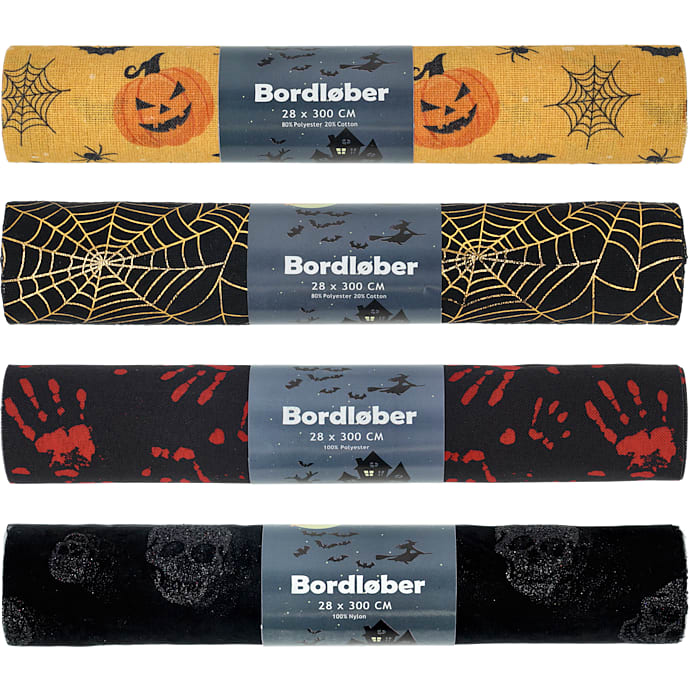 Halloween bordløber 3 meter - flere varianter - assorteret