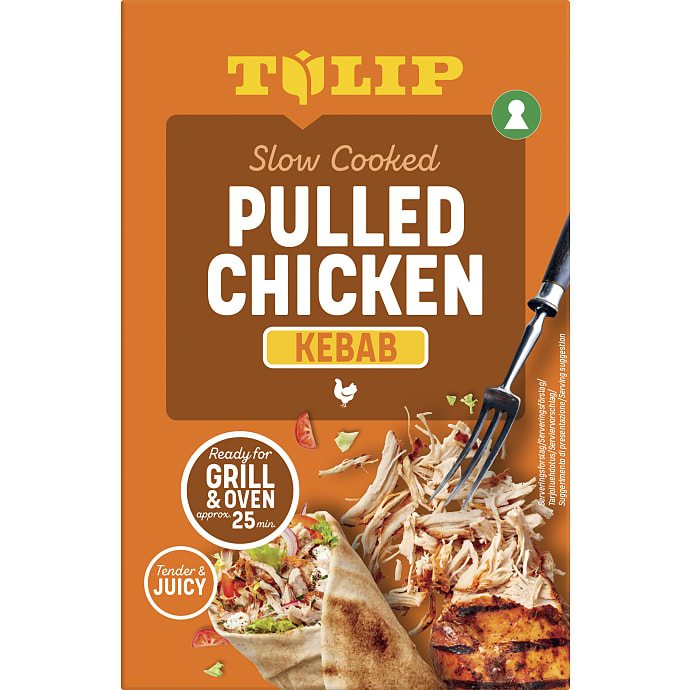 Pulled kylling kebab