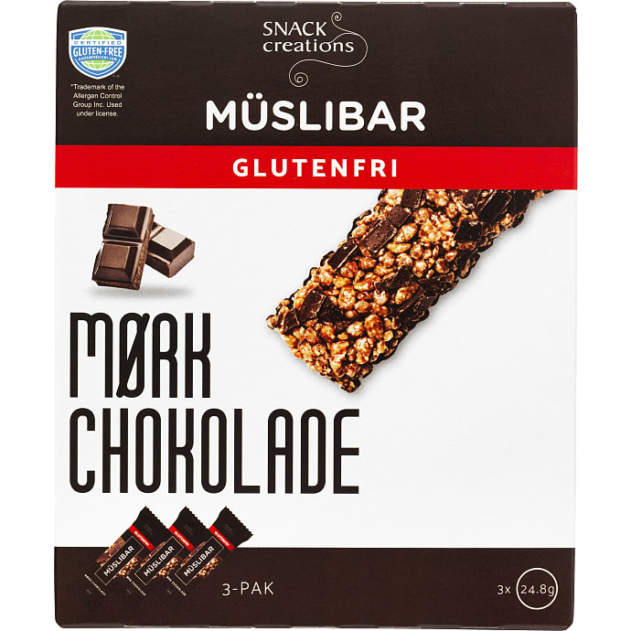 Müslibarer m. mørk chokolade glutenfri