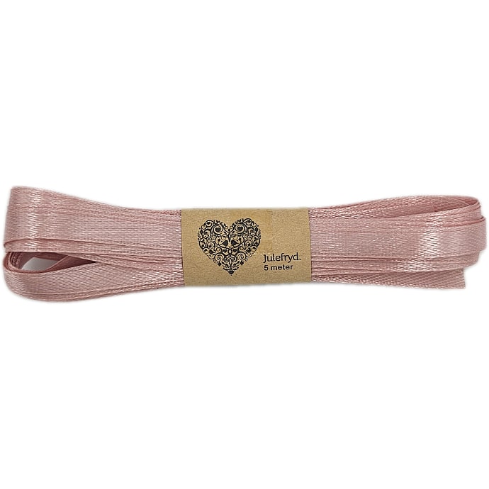 Julefryd satinbånd 5mm x 5m - flere varianter - assorteret