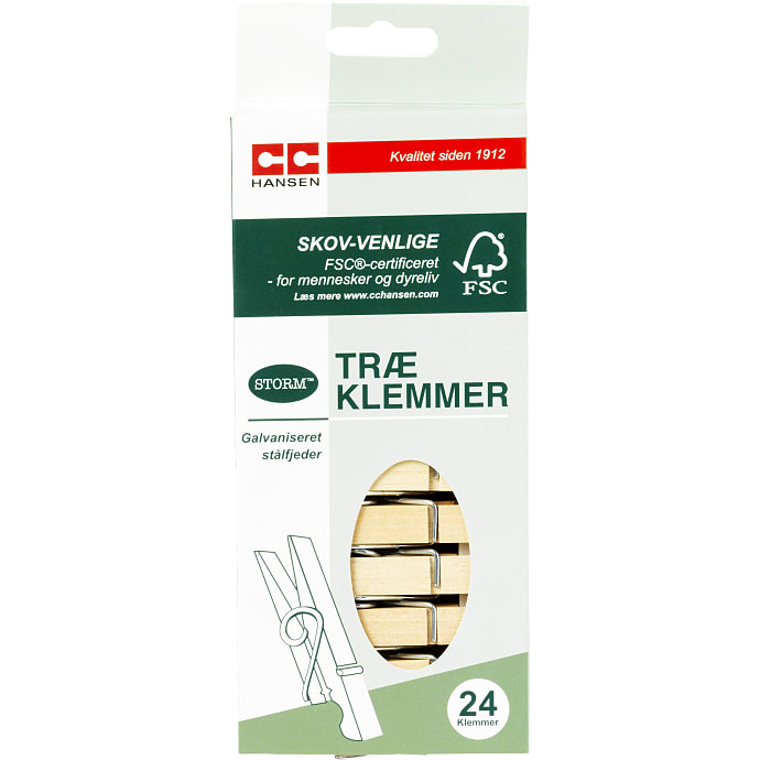 Tøjklemmer træ