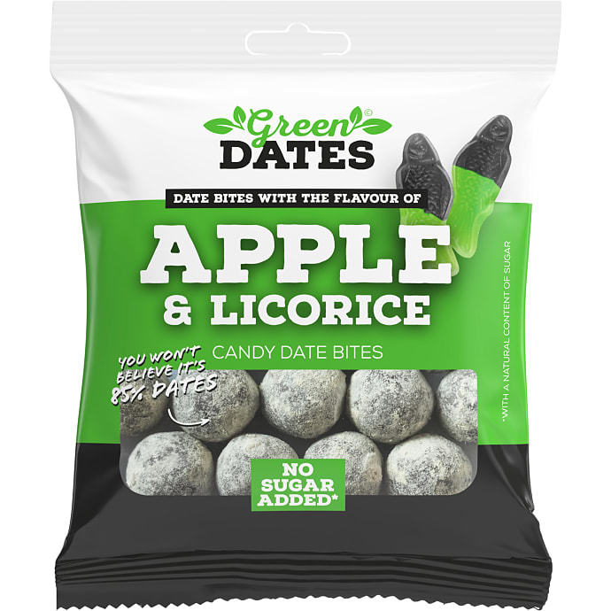 Daddelkugler m. lakrids- og æblesmag