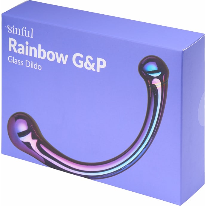 Sinful Rainbow G&P glas dildo 17 cm