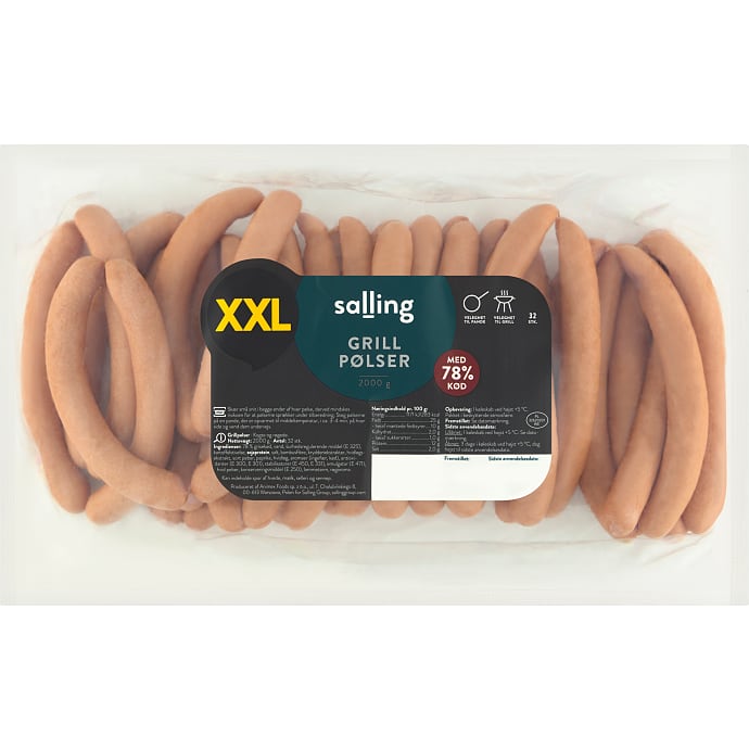 Grillpølser 78% kød