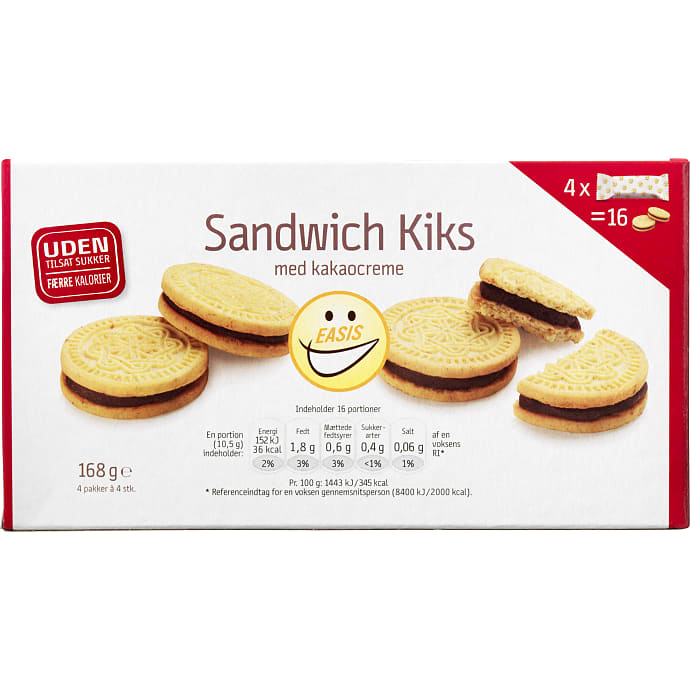 Kiks m. chokocreme u. tilsat sukker