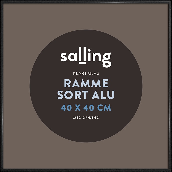 Salling Sort ramme med glas 40x40 cm