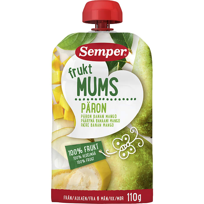 Semper Frugtmos Pære, Banan og Mango 110 g