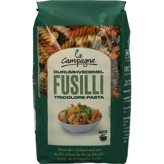 Fusilli tricolore