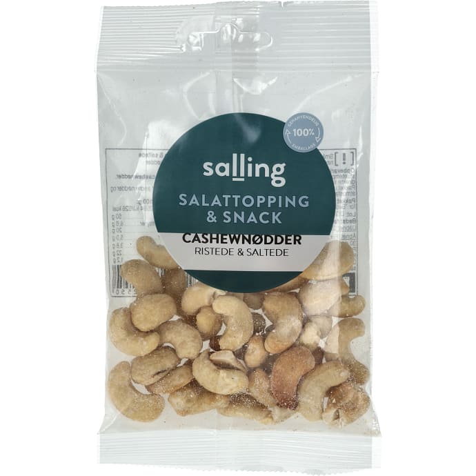 cashewnødder -ristet ganske kort på en tør pande og grofthakkede