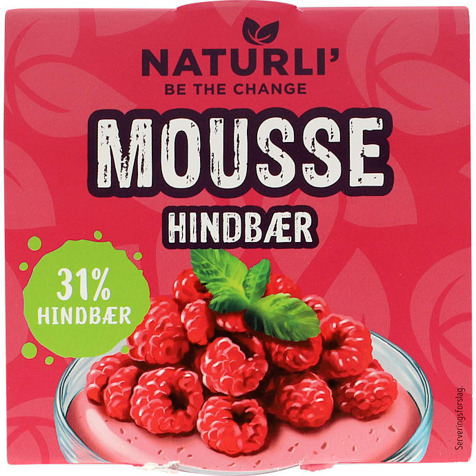 Naturli' Mousse m. hindbær 70 g