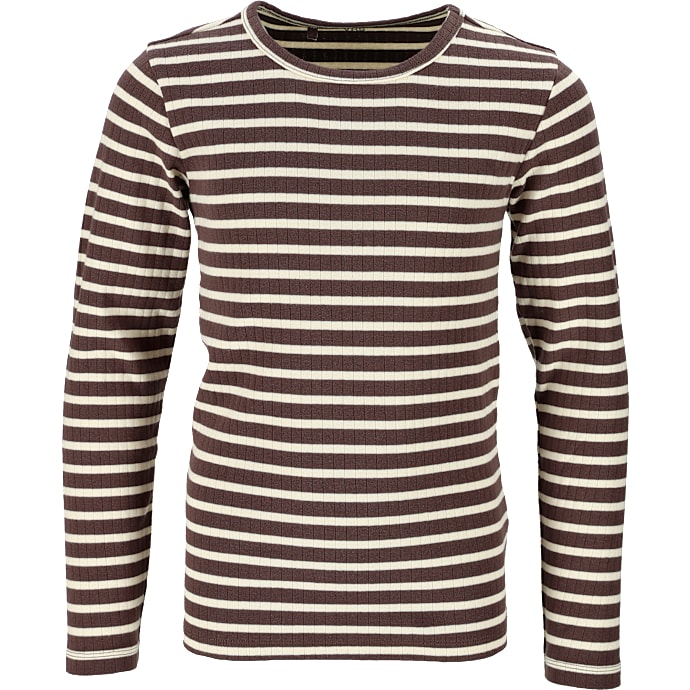 VRS børne bluse med striber str. 134/140 - brun