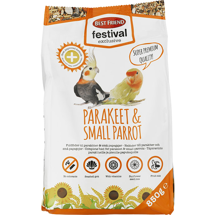 Parakit- og papagøjefoder