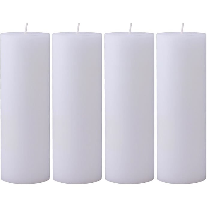 Windsor Advents bloklys i ren stearin 5x15 cm 4-pak - hvid
