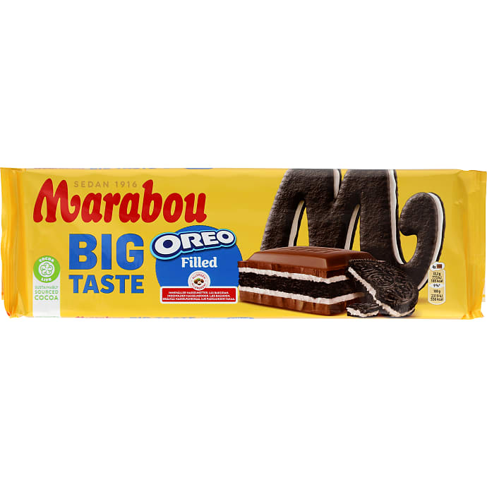 Mælkechokolade m. kakaokiks og cremefyld m. vaniljesmag