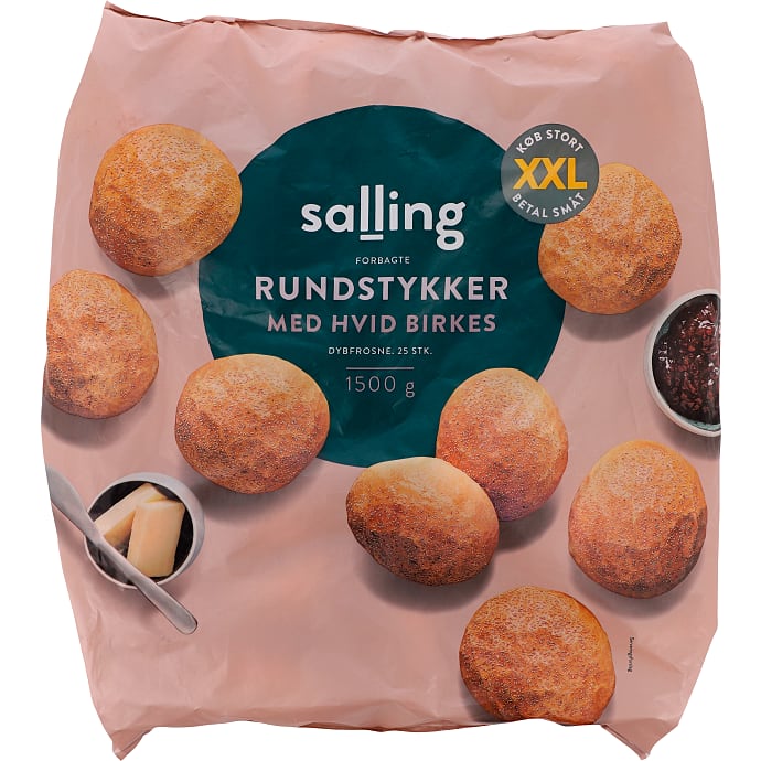 Rundstykker m. hvide birkes