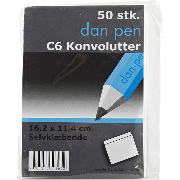 50 Danpen konvolutter C6