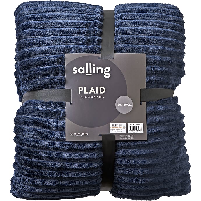 Salling plaid 130x180 cm - mørkeblå
