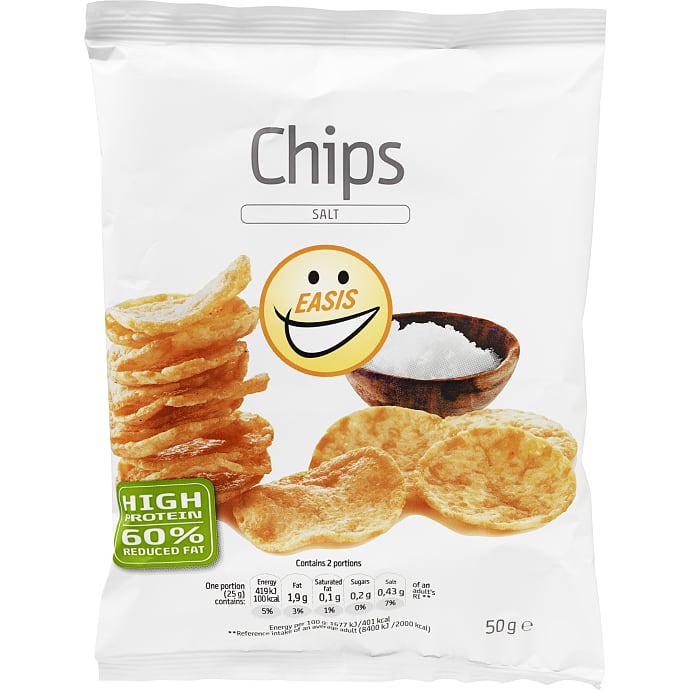 Chips m. salt fedtreduceret