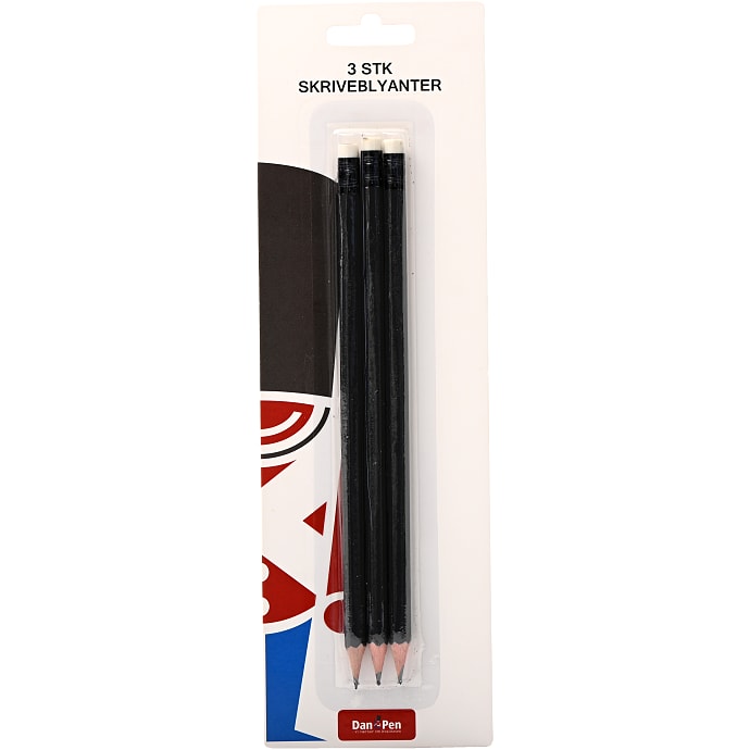 Danpen HB blyant med viskelæder