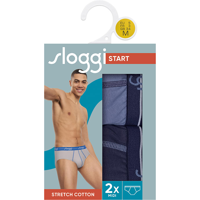 Sloggi Herre midi 2-pak str. L blå
