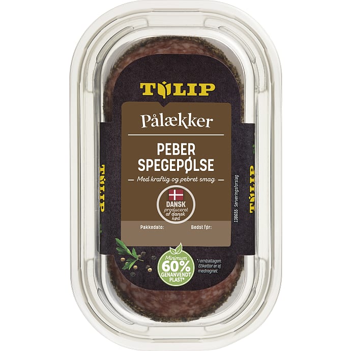 Spegepølse i skiver m. peber