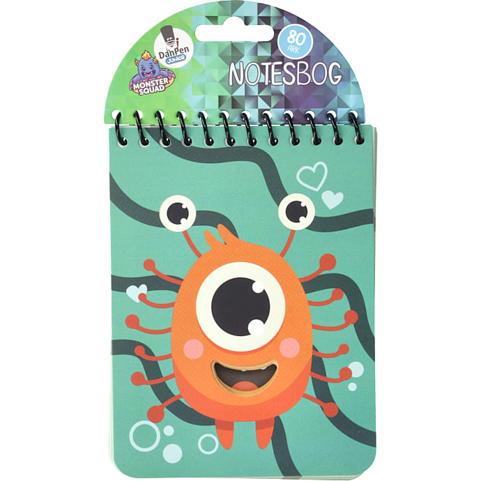 Danpen Junior Notesbog Monster grøn