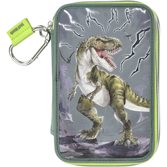 Dino World trippel penalhus med refleks T-Rex