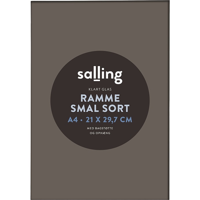 Salling Ramme Sort med Glas 21x29,7 cm